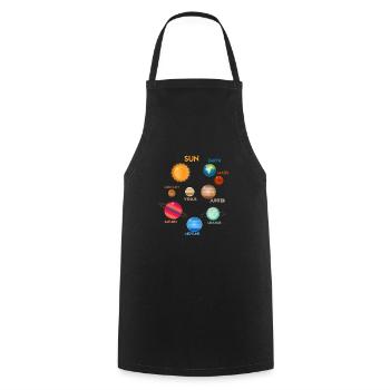Système solaire Planète Soleil Terre Mars Astrologie - Tablier de cuisine - noir - Devant - AI Model Male 185 dark (185cm)
