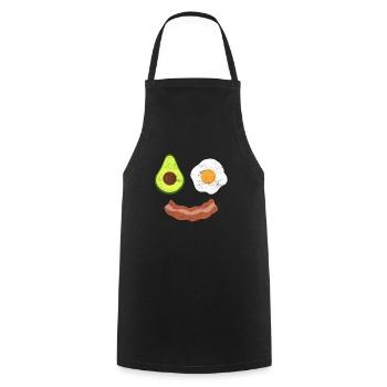 Brunch Breakfast Bacon Egg Avocado Fried Egg - Cooking Apron - black - Front - AI Model Male 185 dark (185cm)