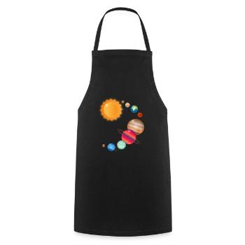 Cosmos Univers Planètes dans le système solaire - Tablier de cuisine - noir - Devant - AI Model Male 185 dark (185cm)