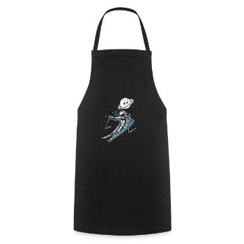 Astronaut In Space With Ski Funny Skiing - Cooking Apron - black - Front - AI Model Male 185 dark (185cm)