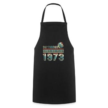 Lion In September 1973 Vintage - Cooking Apron - black - Front - AI Model Male 185 dark (185cm)