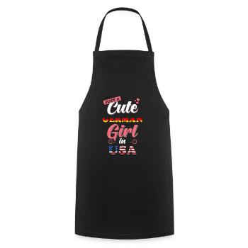 Germany USA Saying - Cooking Apron - black - Front - AI Model Male 185 dark (185cm)