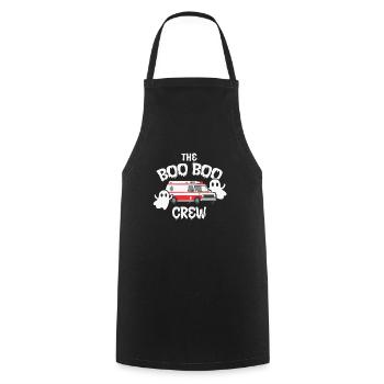 The boo boo crew halloween costumehalloween texthe - Cooking Apron - black - Front - AI Model Male 185 dark (185cm)