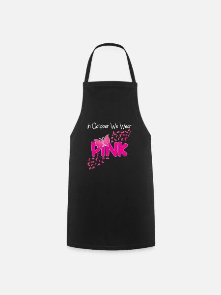 Dans October Wear Pink Butterfly Breast Cancer - Tablier de cuisine - noir