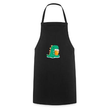 Beer Gift with Dino - Cooking Apron - black - Front - AI Model Male 185 dark (185cm)