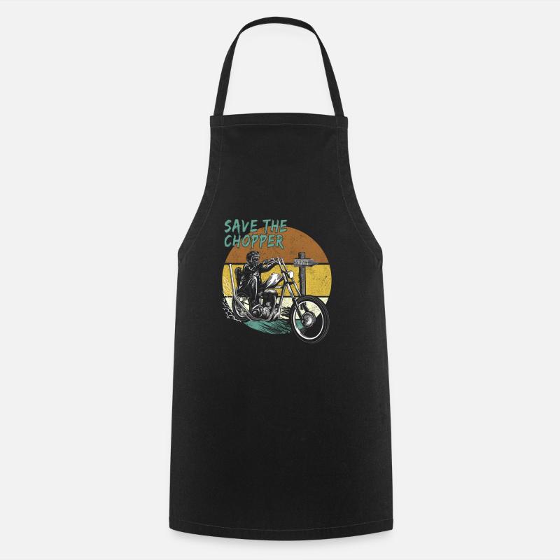 Save The Chopper Cooles Bikershirt - Kochschürze - Schwarz