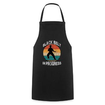 Cool Vintage Karate MMA Retro Shotokan Karate - Cooking Apron - black - Front - AI Model Male 185 dark (185cm)