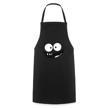 Visage qui rit - Tablier de cuisine - noir - Devant - AI Model Male 185 dark (185cm)