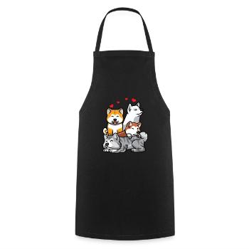 Akita Inu - Cooking Apron - black - Front - AI Model Male 185 dark (185cm)