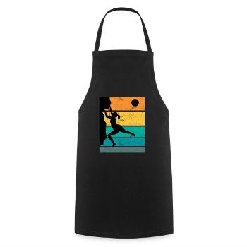 Retro Boulder Rock Climbing Free Climbing - Cooking Apron - black - Front - AI Model Male 185 dark (185cm)