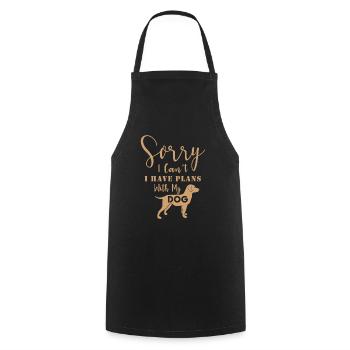 Désolé I Can t I Have Plans With My Dog 01 - Tablier de cuisine - noir - Devant - AI Model Male 185 dark (185cm)