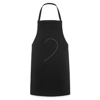 Heart Brown Half - Cooking Apron - black - Front - AI Model Male 185 dark (185cm)