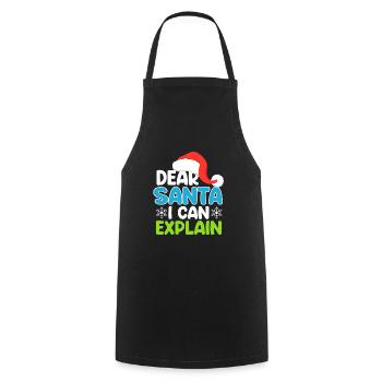 Dear Santa i can explain sort drôle - Tablier de cuisine - noir - Devant - AI Model Male 185 dark (185cm)