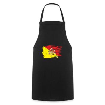 Italy Italia Sicilia Flag Sicily Palermo - Cooking Apron - black - Front - AI Model Male 185 dark (185cm)