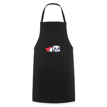 Panda Superheld - Kochschürze - Schwarz - Vorne - AI Model Male 185 dark (185cm)