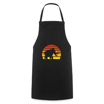 Mammut Silhouette Sonnenuntergang Steinzeit - Kochschürze - Schwarz - Vorne - AI Model Male 185 dark (185cm)