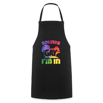 L’écureuil et un arc-en-ciel - Tablier de cuisine - noir - Devant - AI Model Male 185 dark (185cm)