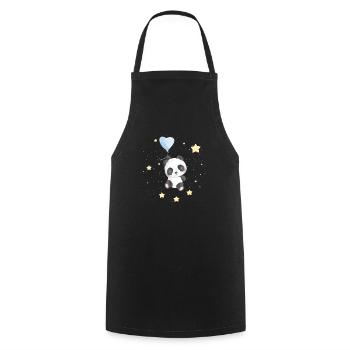 Space Panda With Stars - Cooking Apron - black - Front - AI Model Male 185 dark (185cm)