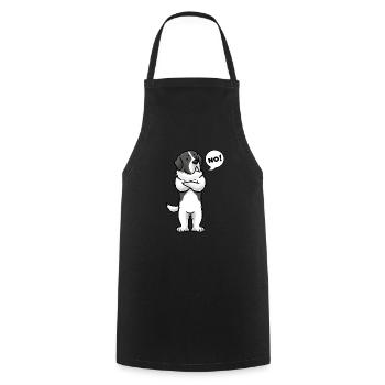Stubborn Mastín del Pirineo Dog Pyrenees-Mastiff - Cooking Apron - black - Front - AI Model Male 185 dark (185cm)