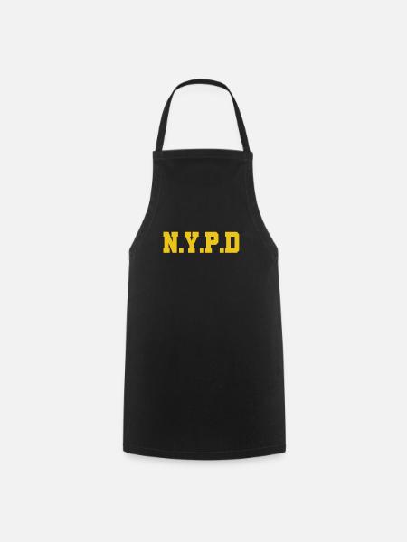 This My Halloween Costume N Y P D Police outfit - Cooking Apron - black