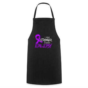 Je suis plus fort Que l’épilepsie Épileptique - Tablier de cuisine - noir - Devant - AI Model Male 185 dark (185cm)