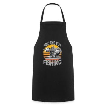 Fishing Men Sport Angler Fischer Hobby Angel - Cooking Apron - black - Front - AI Model Male 185 dark (185cm)