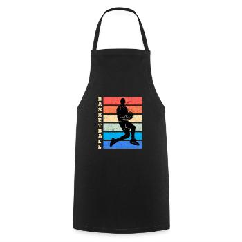 Vintage Basketball Basketballer - Cooking Apron - black - Front - AI Model Male 185 dark (185cm)