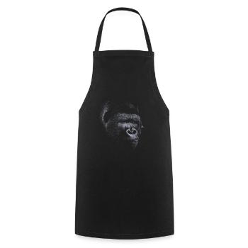 Gorille gris - Tablier de cuisine - noir - Devant - AI Model Male 185 dark (185cm)