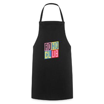 ADHD Club / Attention Deficit Hyperactivity - Cooking Apron - black - Front - AI Model Male 185 dark (185cm)