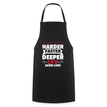 Harder Faster Deeper CPR Rettet Leben Rettungsdien - Kochschürze - Schwarz - Vorne - AI Model Male 185 dark (185cm)