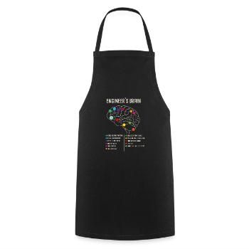 Engineering Games Process Engineer's Brain - Cooking Apron - black - Front - AI Model Male 185 dark (185cm)