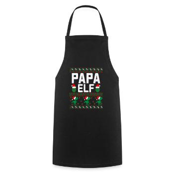 Papa Elf hässlicher Weihnachtspullover - Kochschürze - Schwarz - Vorne - AI Model Male 185 dark (185cm)
