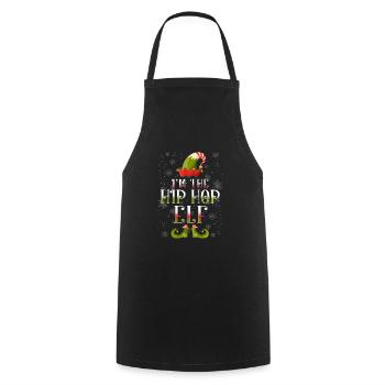 Hip Hop Elf Cadeau de Noël - Tablier de cuisine - noir - Devant - AI Model Male 185 dark (185cm)