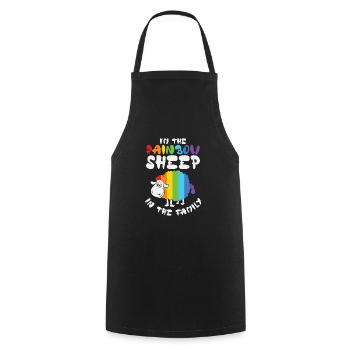 I'm The Rainbow Sheep In The Family LGBTQ - Cooking Apron - black - Front - AI Model Male 185 dark (185cm)