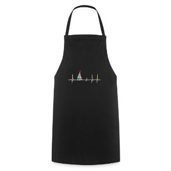 Voilier Voilier Voilier ECG Heartbeat - Tablier de cuisine - noir - Devant - AI Model Male 185 dark (185cm)