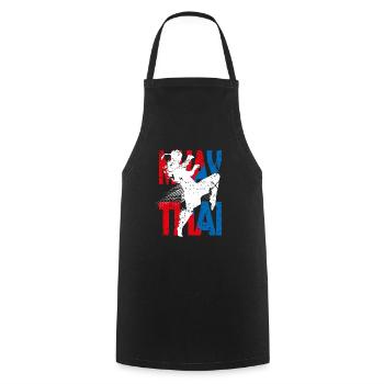Muay Thai Kickboxing Martial Arts Teakwondo - Cooking Apron - black - Front - AI Model Male 185 dark (185cm)