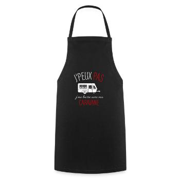 jpeux pas j me barre avec ma caravane - Tablier de cuisine - noir - Devant - AI Model Male 185 dark (185cm)