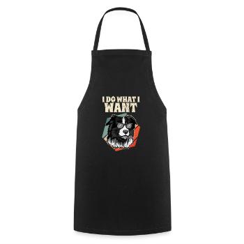 I Do What I Want Miniature American Shepherd - Cooking Apron - black - Front - AI Model Male 185 dark (185cm)