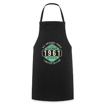 1961 Im November Limitiert Geschenk - Kochschürze - Schwarz - Vorne - AI Model Male 185 dark (185cm)