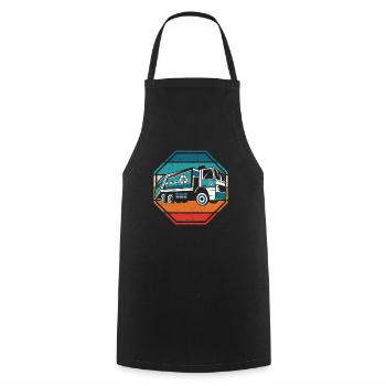 Garbage Truck Retro Waste Collector Garbage Truck Driver - Cooking Apron - black - Front - AI Model Male 185 dark (185cm)