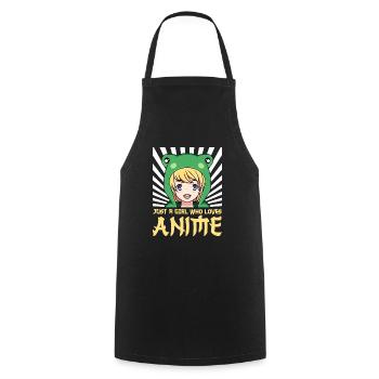 A Girl who loves Anime Manga Waifu - Cooking Apron - black - Front - AI Model Male 185 dark (185cm)