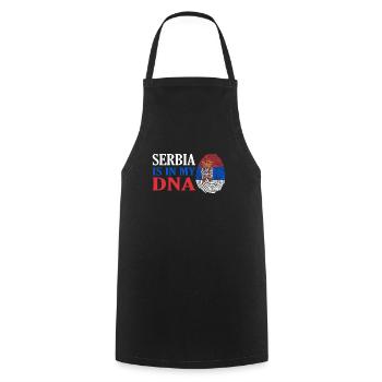 Serbia - Cooking Apron - black - Front - AI Model Male 185 dark (185cm)