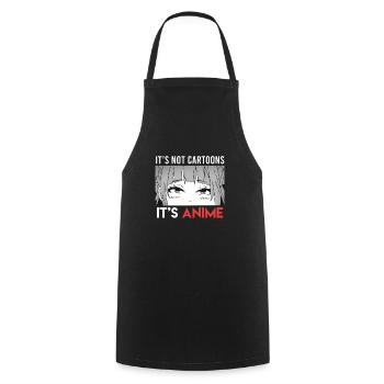 Anime not Cartoon - Cooking Apron - black - Front - AI Model Male 185 dark (185cm)