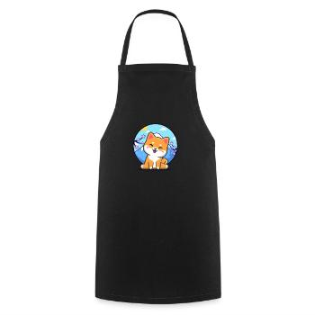 Shiba Inu - Cooking Apron - black - Front - AI Model Male 185 dark (185cm)