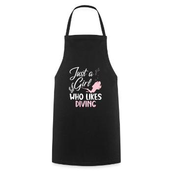Just one girl who loves divers - Cooking Apron - black - Front - AI Model Male 185 dark (185cm)