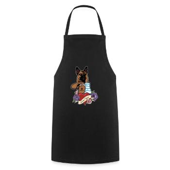 I Love Mom Tattoo I Belgian Malinois Mom - Cooking Apron - black - Front - AI Model Male 185 dark (185cm)