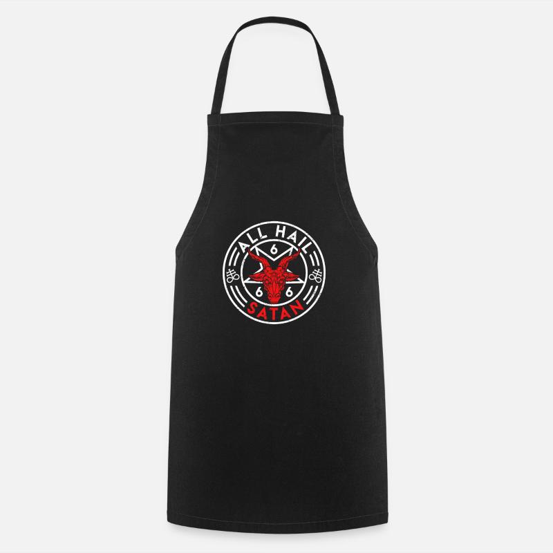 Satan Ziege All Hail Satan Bafomet Baphomet - Kochschürze - Schwarz