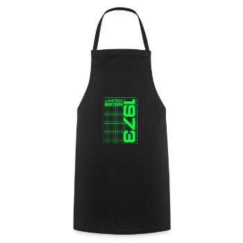 Limited Edition Grid 1973 - Birthday - Cooking Apron - black - Front - AI Model Male 185 dark (185cm)