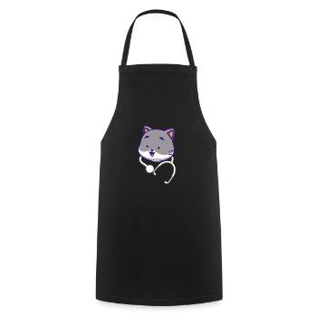 Stethoscope cute - Cooking Apron - black - Front - AI Model Male 185 dark (185cm)