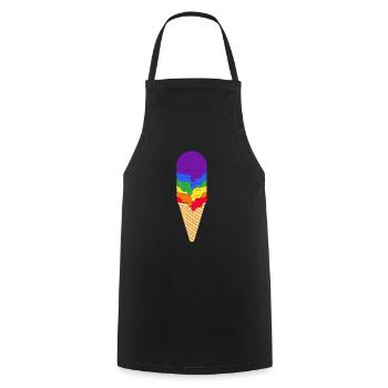 LGBTQ Ice Cream - Cooking Apron - black - Front - AI Model Male 185 dark (185cm)